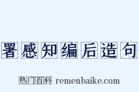署感知编后造句是什么意思的图片